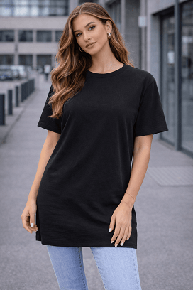 H&M fekete hosszított póló