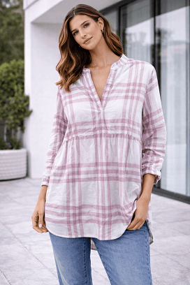 George rózsaszín fehér kockás felső