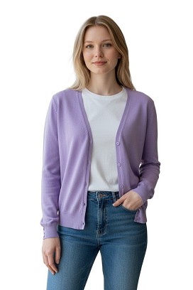 Lila kardigán