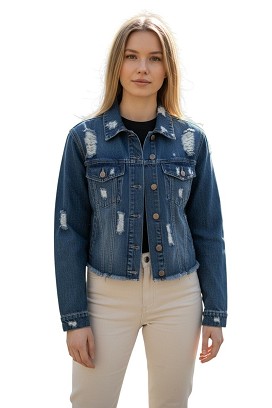 Szaggatott farmerkabát